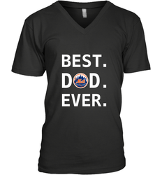 Best New York Mets Dad Ever Baseball MLB Fathers Day Men's V-Neck T-Shirt