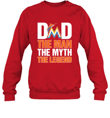 Miami Marlins Dad The Man The Myth The Legend Father's Day MLB Crewneck Sweatshirt Crewneck Sweatshirt - amzapparel