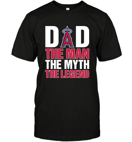 Los Angeles Angels Dad The Man The Myth The Legend Father's Day MLB Men's T-Shirt Men's T-Shirt / Black / S Men's T-Shirt - amzapparel