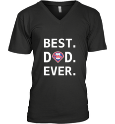 Best Philadelphia Phillies Dad Ever Baseball MLB Fathers Day Men's V-Neck T-Shirt