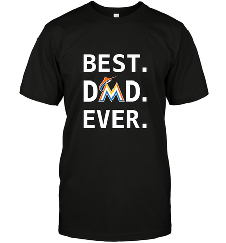 Best Miami Marlins Dad Ever Baseball MLB Fathers Day Men's T-Shirt Men's T-Shirt / Black / S Men's T-Shirt - amzapparel