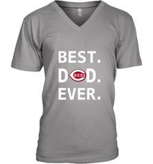 Best Cincinnati Reds Dad Ever Baseball MLB Fathers Day Men's V-Neck T-Shirt Men's V-Neck T-Shirt - amzapparel