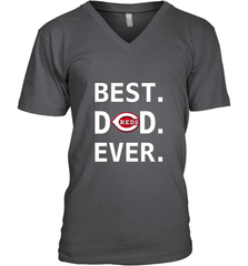 Best Cincinnati Reds Dad Ever Baseball MLB Fathers Day Men's V-Neck T-Shirt Men's V-Neck T-Shirt - amzapparel