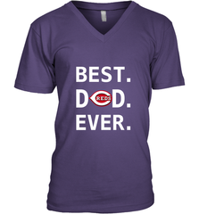 Best Cincinnati Reds Dad Ever Baseball MLB Fathers Day Men's V-Neck T-Shirt Men's V-Neck T-Shirt - amzapparel