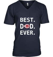 Best Cincinnati Reds Dad Ever Baseball MLB Fathers Day Men's V-Neck T-Shirt Men's V-Neck T-Shirt - amzapparel