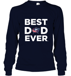 Best Columbus Blue Jackets Dad Ever Hockey NHL Fathers Day GIft For Daddy Long Sleeve T-Shirt