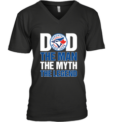Toronto Blue Jays Dad The Man The Myth The Legend Father's Day MLB Men's V-Neck T-Shirt Men's V-Neck T-Shirt - amzapparel
