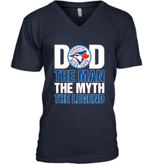 Toronto Blue Jays Dad The Man The Myth The Legend Father's Day MLB Men's V-Neck T-Shirt Men's V-Neck T-Shirt - amzapparel