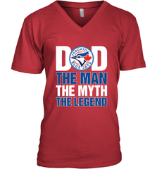 Toronto Blue Jays Dad The Man The Myth The Legend Father's Day MLB Men's V-Neck T-Shirt Men's V-Neck T-Shirt - amzapparel
