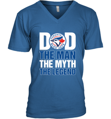Toronto Blue Jays Dad The Man The Myth The Legend Father's Day MLB Men's V-Neck T-Shirt Men's V-Neck T-Shirt - amzapparel