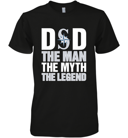Seattle Mariners Dad The Man The Myth The Legend Father's Day MLB Men's Premium T-Shirt Men's Premium T-Shirt / Black / XS Men's Premium T-Shirt - amzapparel