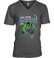 Marvel Hulk Incredible Dad Father's Day Gifts Men's V-Neck T-Shirt Men's V-Neck T-Shirt - amzapparel