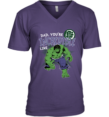 Marvel Hulk Incredible Dad Father's Day Gifts Men's V-Neck T-Shirt Men's V-Neck T-Shirt - amzapparel