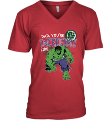 Marvel Hulk Incredible Dad Father's Day Gifts Men's V-Neck T-Shirt Men's V-Neck T-Shirt - amzapparel