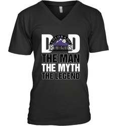Colorado Rockies Dad The Man The Myth The Legend Father's Day MLB Men's V-Neck T-Shirt