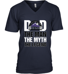 Colorado Rockies Dad The Man The Myth The Legend Father's Day MLB Men's V-Neck T-Shirt Men's V-Neck T-Shirt - amzapparel