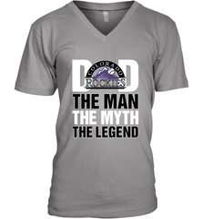 Colorado Rockies Dad The Man The Myth The Legend Father's Day MLB Men's V-Neck T-Shirt Men's V-Neck T-Shirt - amzapparel
