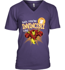 Marvel Iron Man Invincible Dad Father's Day Gifts Men's V-Neck T-Shirt Men's V-Neck T-Shirt - amzapparel