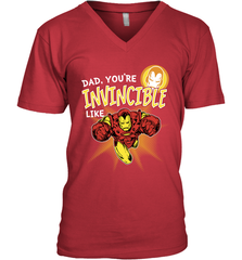 Marvel Iron Man Invincible Dad Father's Day Gifts Men's V-Neck T-Shirt Men's V-Neck T-Shirt - amzapparel