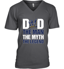 Milwaukee Brewers Dad The Man The Myth The Legend Father's Day MLB Men's V-Neck T-Shirt Men's V-Neck T-Shirt - amzapparel