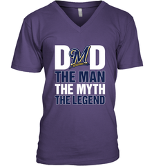 Milwaukee Brewers Dad The Man The Myth The Legend Father's Day MLB Men's V-Neck T-Shirt Men's V-Neck T-Shirt - amzapparel