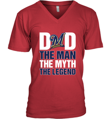 Milwaukee Brewers Dad The Man The Myth The Legend Father's Day MLB Men's V-Neck T-Shirt Men's V-Neck T-Shirt - amzapparel