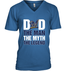 Milwaukee Brewers Dad The Man The Myth The Legend Father's Day MLB Men's V-Neck T-Shirt Men's V-Neck T-Shirt - amzapparel