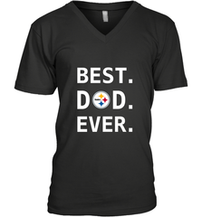 Best Pittsburgh Steelers Dad Best Dad Ever NFL Football Fathers Day Men's V-Neck T-Shirt Men's V-Neck T-Shirt - amzapparel