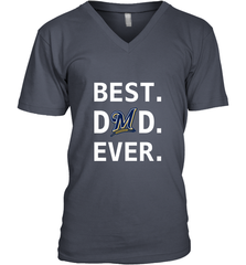 Best Milwaukee Brewers Dad Ever Baseball MLB Fathers Day Men's V-Neck T-Shirt Men's V-Neck T-Shirt - amzapparel