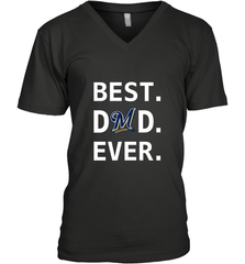 Best Milwaukee Brewers Dad Ever Baseball MLB Fathers Day Men's V-Neck T-Shirt Men's V-Neck T-Shirt - amzapparel