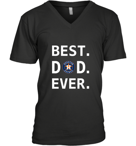 Best Houston Astros Dad Ever Baseball MLB Fathers Day Men's V-Neck T-Shirt Men's V-Neck T-Shirt / Black / S Men's V-Neck T-Shirt - amzapparel