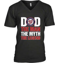 Washington Nationals Dad The Man The Myth The Legend Father's Day MLB Men's V-Neck T-Shirt