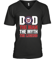 Washington Nationals Dad The Man The Myth The Legend Father's Day MLB Men's V-Neck T-Shirt Men's V-Neck T-Shirt - amzapparel