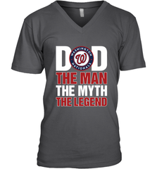 Washington Nationals Dad The Man The Myth The Legend Father's Day MLB Men's V-Neck T-Shirt Men's V-Neck T-Shirt - amzapparel