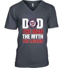 Washington Nationals Dad The Man The Myth The Legend Father's Day MLB Men's V-Neck T-Shirt Men's V-Neck T-Shirt - amzapparel