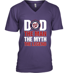 Washington Nationals Dad The Man The Myth The Legend Father's Day MLB Men's V-Neck T-Shirt Men's V-Neck T-Shirt - amzapparel