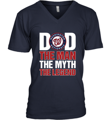 Washington Nationals Dad The Man The Myth The Legend Father's Day MLB Men's V-Neck T-Shirt Men's V-Neck T-Shirt - amzapparel