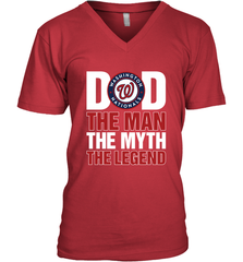 Washington Nationals Dad The Man The Myth The Legend Father's Day MLB Men's V-Neck T-Shirt Men's V-Neck T-Shirt - amzapparel