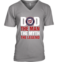 Washington Nationals Dad The Man The Myth The Legend Father's Day MLB Men's V-Neck T-Shirt Men's V-Neck T-Shirt - amzapparel
