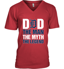 Detroit Tigers Dad The Man The Myth The Legend Father's Day MLB Men's V-Neck T-Shirt Men's V-Neck T-Shirt - amzapparel