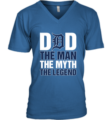 Detroit Tigers Dad The Man The Myth The Legend Father's Day MLB Men's V-Neck T-Shirt Men's V-Neck T-Shirt - amzapparel