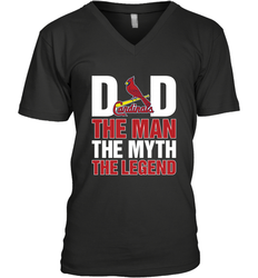 St Louis Cardinals Dad The Man The Myth The Legend Father's Day MLB Men's V-Neck T-Shirt