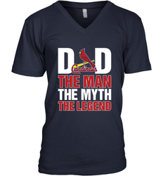 St Louis Cardinals Dad The Man The Myth The Legend Father's Day MLB Men's V-Neck T-Shirt