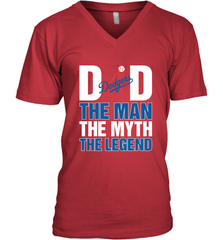 Los Angeles Dodgers Dad The Man The Myth The Legend Father's Day MLB Men's V-Neck T-Shirt Men's V-Neck T-Shirt - amzapparel