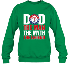 Texas Rangers Dad The Man The Myth The Legend Father's Day MLB Crewneck Sweatshirt Crewneck Sweatshirt - amzapparel