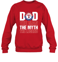 Texas Rangers Dad The Man The Myth The Legend Father's Day MLB Crewneck Sweatshirt Crewneck Sweatshirt - amzapparel