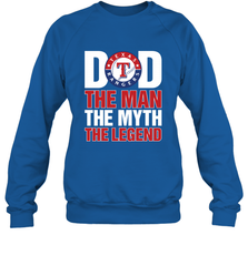 Texas Rangers Dad The Man The Myth The Legend Father's Day MLB Crewneck Sweatshirt Crewneck Sweatshirt - amzapparel
