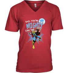 Marvel Thor Mighty Dad Father's Day Gifts Men's V-Neck T-Shirt Men's V-Neck T-Shirt - amzapparel