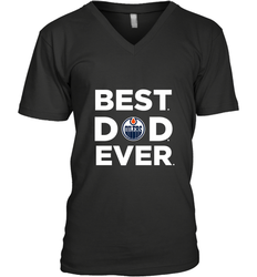 Best Edmonton Oilers Dad Ever Hockey NHL Fathers Day GIft For Daddy Men's V-Neck T-Shirt