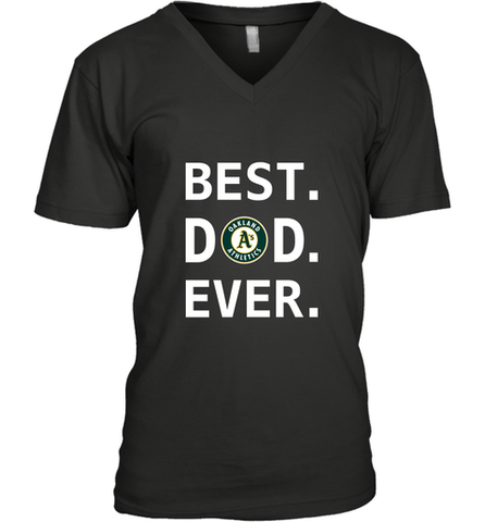 Best Oakland Athletics Dad Ever Baseball MLB Fathers Day Men's V-Neck T-Shirt Men's V-Neck T-Shirt / Black / S Men's V-Neck T-Shirt - amzapparel